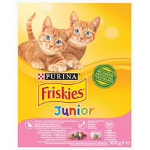 FRISKIES Macskaeledel száraz 300g JUNIOR CSIRKE ÉS PULYKA ZÖLDSÉGEKKEL
