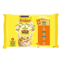 FRISKIES Macskaeledel szószban 4x85g CSIRKE, KACSA, LAZAC, PULYKA (190)