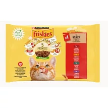 FRISKIES Macskaeledel szószban 4x85g CSIRKE, MARHA, BÁRÁNY, KACSA (001)