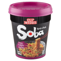 !!! NISSIN SOBA CUP Sült tészta 87g THAI-CURRY (lila) !!!(23.12.31)