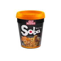 NISSIN SOBA CUP Sült tészta 87g PEKINGI KACSA (Narancs-Poharas)