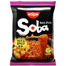 NISSIN SOBA Sült tészta 111g HOT AND SPICY(Lila-Zacskós)