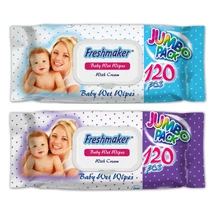 FRESHMAKER Nedves törlőkendő 120lap JUMBO BABY 