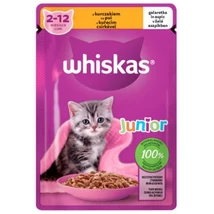 WHISKAS Macskaeledel nedves 85g JUNIOR, CSIRKE ASZPIK (893)