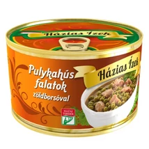 HÁZIAS ÍZEK Pulykahúsfalatok 400g ZÖLDBORSÓVAL