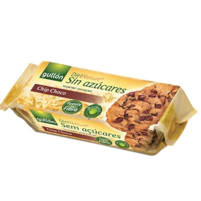 GULLON CHIP CHOCO KEKSZ 125g CSOKIDARABOS HOZZÁADOTT CUKOR NÉLKÜL
