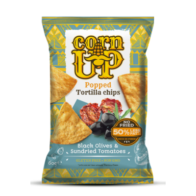 Corn Up Tortilla chips 60g Fekete olivabogyó és paradicsom ízű