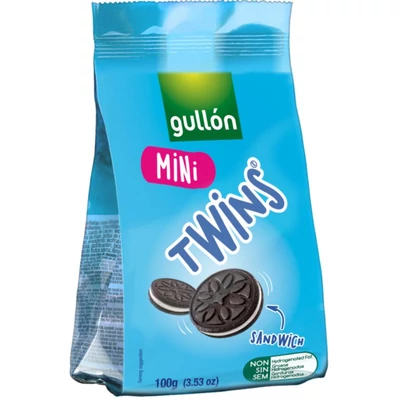 GULLON MINI TWINS TEJKRÉM KEKSZ 100g (kék)
