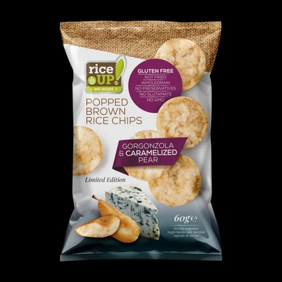 RICE UP Chips 60g GORGONZOLA SAJT ÉS KÖRTE ÍZŰ