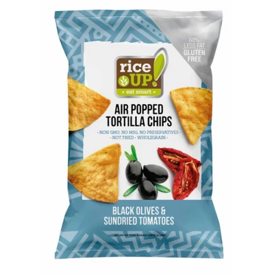 RICE UP Tortilla Chips 60g FEKETE OLIVABOGYÓ ÉS PARADICSOM ÍZŰ