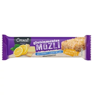 CORNEXI Müzliszelet 25g CITROMOS NÁPOLYI ÍZŰ, GLUTÉNM, H. C. NÉLKÜL