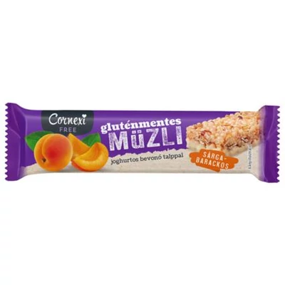 CORNEXI Müzliszelet 25g SÁRGABARACKOS ÍZŰ, GLUTÉNM.