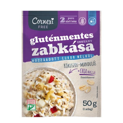 CORNEXI Zabkása GLUTÉNM. 50g KÓKUSZOS-MANDULÁS CHIA MAGGAL (0119)