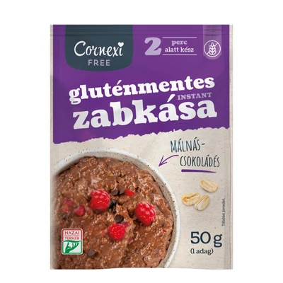 CORNEXI Zabkása GLUTÉNM. 50g MÁLNÁS-CSOKOLÁDÉS (0120)