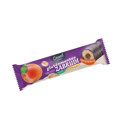 CORNEXI Zabrudi GLUTÉNM. 30g SÁRGABARACKOS TÖLTELÉKKEL KAKAÓS BEVONATTAL LAKTÓZMENTES VEGÁN (0043)