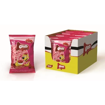 GUSTO Pufuleti 80g Kukoricapehely Extrudált MÁLNA ÍZŰ-PINK (720/751)