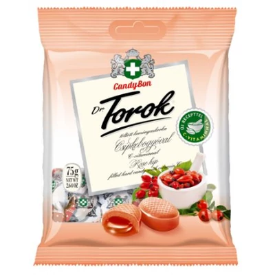HÁZISWEETS DR. TOROK Töltött keménycukor 75g CSIPKEBOGYÓ