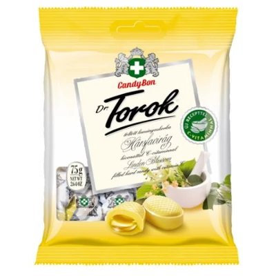 HÁZISWEETS DR. TOROK Töltött keménycukor 75g HÁRSFAVIRÁG