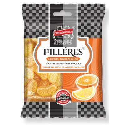 HÁZISWEETS FILLÉRES Keménycukor 80g CITROM-NARANCS