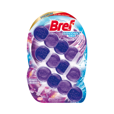 BREF Brilliant Wc frissítő 3x42g GÉL MAGIC BREEZE (PURPLE)