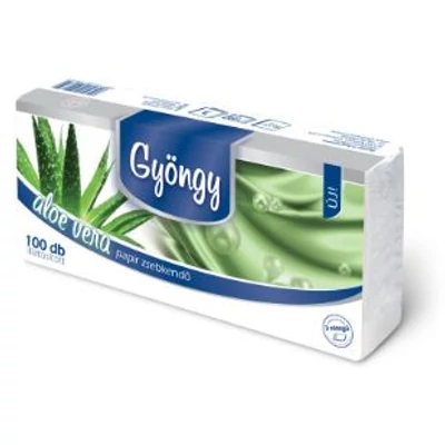 Gyöngy Papírzsebkendő 3rétegű 100db ALOE VERA