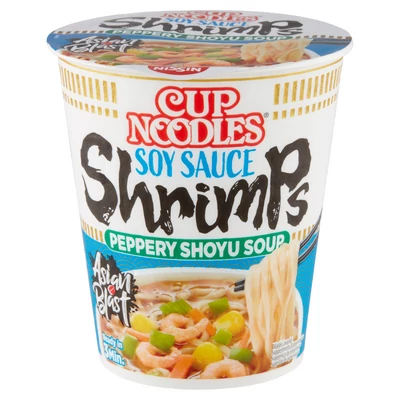 NISSIN CUP NOODLES Instant tésztaleves 63g GARNELARÁK (SOY SAUCE SHRIMPS)