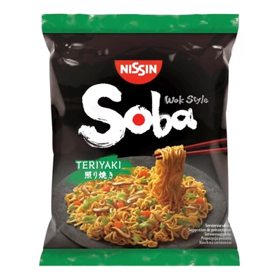 NISSIN SOBA Sült tészta 110g TERIYAKI (Zöld-Zacskós)