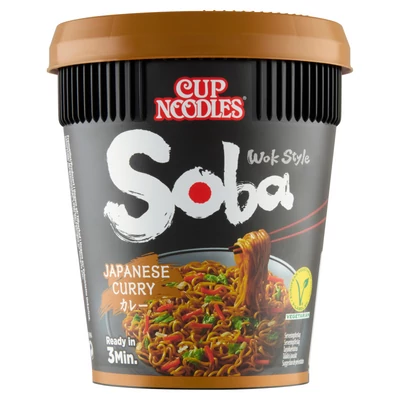 NISSIN SOBA CUP Sült tészta 90g JAPÁN-CURRY (Barna-Poharas)