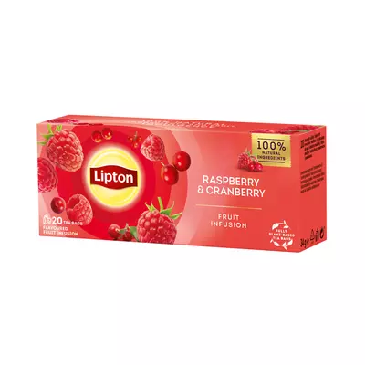 Lipton Gyümölcs Tea filteres 20x1,6g RASPBERRY-CRANBERRIES