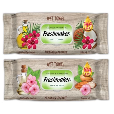 FRESHMAKER Nedves törlőkendő 144lap EXTRA JUMBO