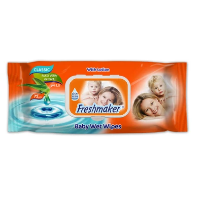 FRESHMAKER Nedves törlőkendő 72lap BABY KUPAKOS