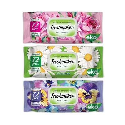 FRESHMAKER Nedves törlőkendő 72lap EKO