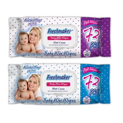 FRESHMAKER Nedves törlőkendő 72lap MAT KUPAKOS