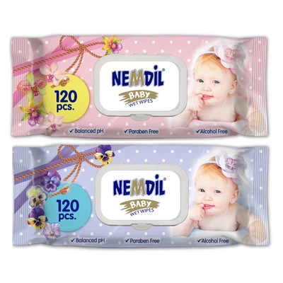 NEMDIL Nedves törlőkendő 120lap BABY KUPAKOS