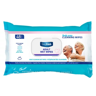 Deepfresh Nedves törlőkendő 48lap ADULT FELNŐTT TESTTISZTÍTÓ