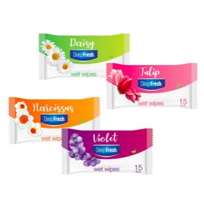 Deepfresh Nedves törlőkendő 15lap FLOWER COLLECTION