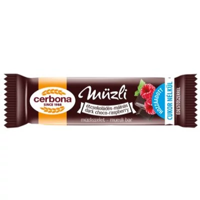 CERBONA Müzliszelet 20g ÉTCSOKOLÁDÉS-MÁLNÁS