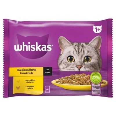 WHISKAS Macskaeledel nedves 4x85g ZSELÉS SZÁRNYAS VÁLOGATÁS MÁRTÁSBAN (089/010)