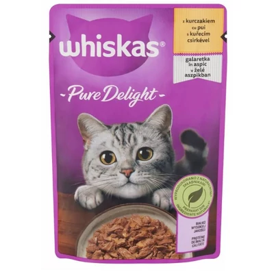 WHISKAS Macskaeledel nedves 85g PURE DELIGHT, CSIRKE ASZPIK (422)