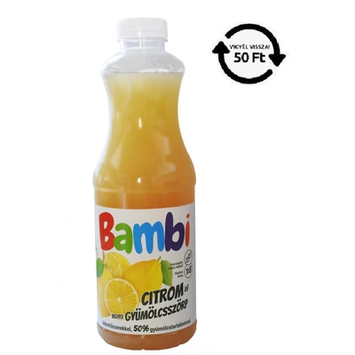 BAMBI DRS! Gyümölcsszörp 1l 50% -os CITROM ÉDESÍTŐSZERREL