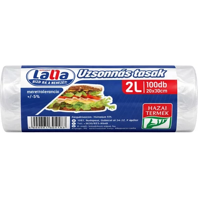 LALLA Uzsonnás tasak 20x30cm 2l 100db 